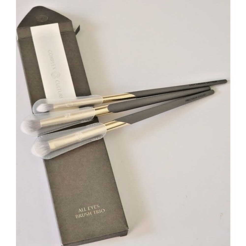 Complex Culture All Eyes Brush Trio Eye Shadow Brush Set Synthetic Vegan BNIB FS